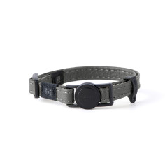 Grey Florence Cat Collar in Genuine Leather | MyFamily
