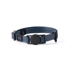 Collier pour Chat Firenze en Cuir Véritable Bleu | MyFamily