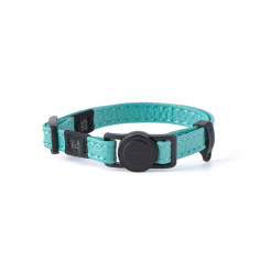 Collier pour Chat Firenze en Cuir Véritable Vert d'Eau | MyFamily
