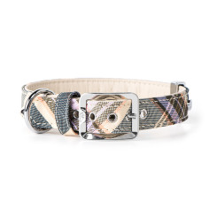 Hermitage Tartan Collar in Genuine Cream Leather