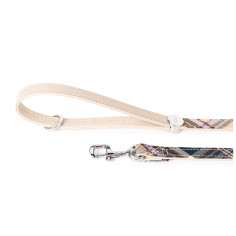 Hermitage Tartan Leash in Genuine Cream Leather