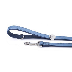 Laisse Firenze en Cuir Véritable Bleu Ciel | MyFamily
