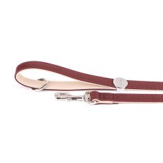 Bordeaux and Cream Hermitage Leash in Genuine Leather | MyFamily