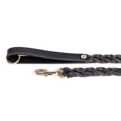 Black Ascot Leash in Leather | MyFamily