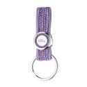 SAINT TROPEZ KEYRING LILAC LEATHERETTE WHITE BRONZE FINISHING