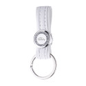 SAINT TROPEZ KEYRING WHITE LEATHERETTE WHITE BRONZE FINISHING