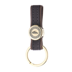 BILBAO KEYRING BROWN LEATHERETTE ENGLISH BRASS FINISHING