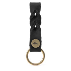 Ascot Keyring in Black Italian Greased Leather