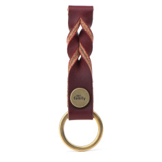 Porte-clé Ascot en Cuir Gras Italien Rouge