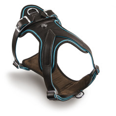 Brown and Turquoise Hermitage H-Harness in Genuine Leather