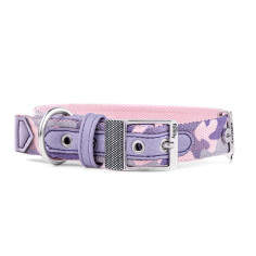 Collier pour Chien MyFamily West Point en Coton Mélangé Camouflage Rose