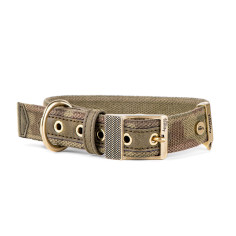 Collier pour Chien MyFamily West Point en Coton Mélangé Camouflage Vert