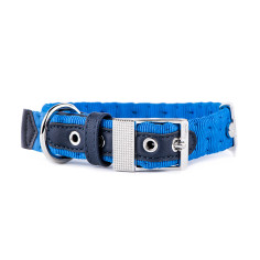 Collier pour Chien MyFamily Milano en Nylon Italien Haut de Gamme Bleu