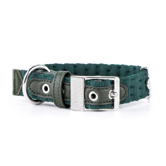 Collier pour Chien MyFamily Milano en Nylon Italien Haut de Gamme Vert