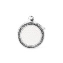 Shine Saint Tropez White Glitter Circle ID Tag