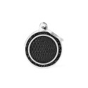 Shine Saint Tropez Black Glitter Circle ID Tag