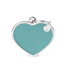 Médaille Basic Handmade Cœur Grand Bleu Ciel | MyFamily