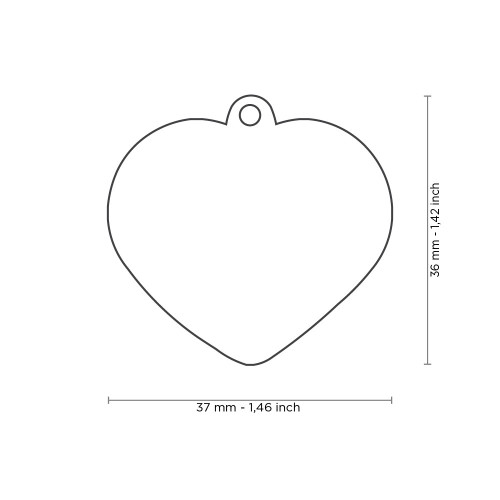 Basic Handmade Big Light Blue Heart ID Tag | MyFamily