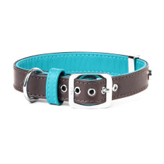 Collier Hermitage in Cuir Véritable Marron et Turquoise | MyFamily