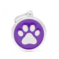 Médaille Classic Cercle Grand Violet avec Patte | MyFamily