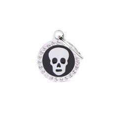 Médaille Glam Crâne Noir avec Strass | MyFamily