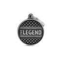 Bronx "The Legend" Circle with Studs ID Tag in Antique Silver
