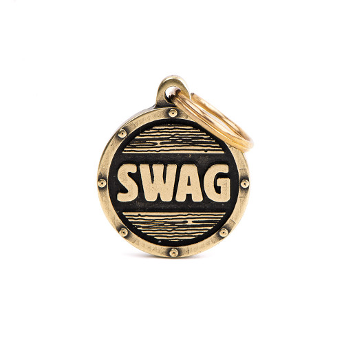 Bronx "Swag" Futuristic Circle ID Tag in English Brass | MyFamily