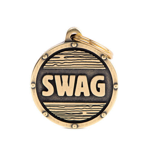 Bronx "Swag" Big Futuristic Circle ID Tag in English Brass  | MyFamily