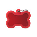 Hushtag Big Red Aluminum Bone ID Tag with Rubber