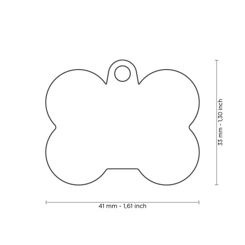 Hushtag Big Blue Aluminum Bone ID Tag with Rubber