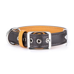 Brown and Ochre Hermitage Collar in Genuine Leather | MyFamily