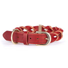 Collier Ascot en Cuir Gras Rouge | MyFamily