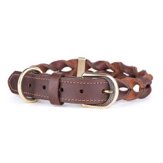 Brown Ascot Collar in Leather | MyFamily